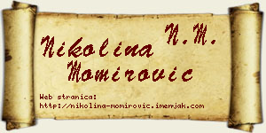 Nikolina Momirović vizit kartica